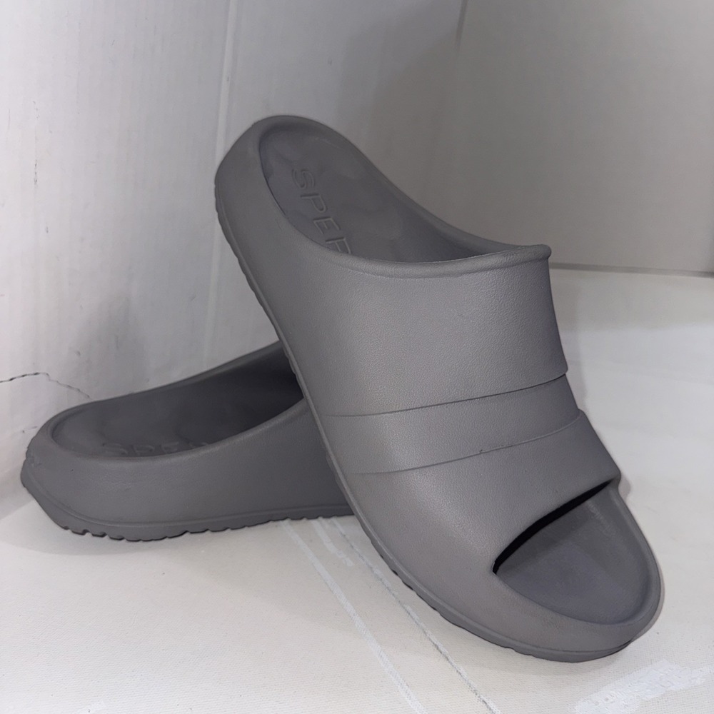 Sperry Windward Float Water Resistant Slide Sandals Gray Slip On Shoes Men's 12